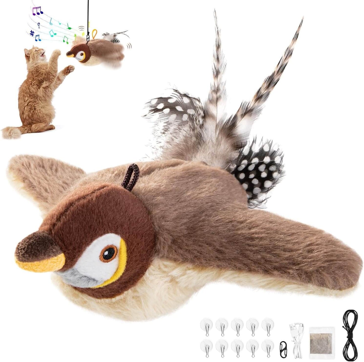 Interactive Cat Toy with Flapping Wings