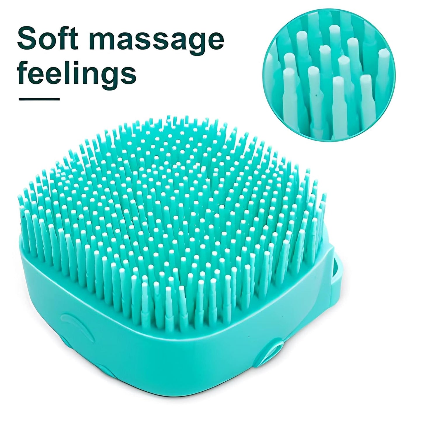 Pet Bath & Massage Brush with Shampoo Dispenser