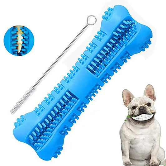 Soft Rubber Dog Toothbrush – 360° Chew Toy for Small Dogs
