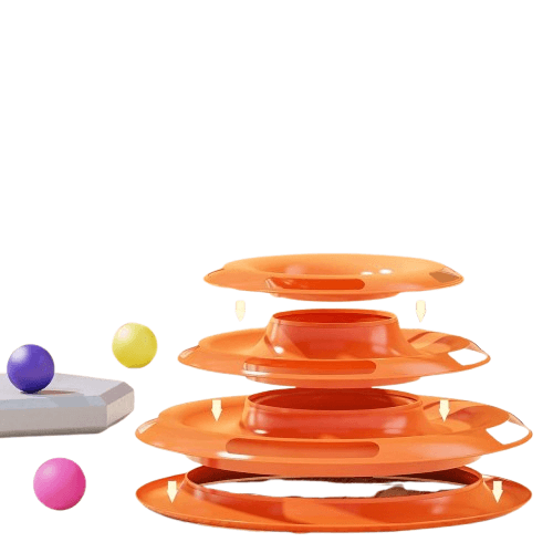 3-Level Rotating Tower with Balls – Interactive Cat Toy - Lumux 
