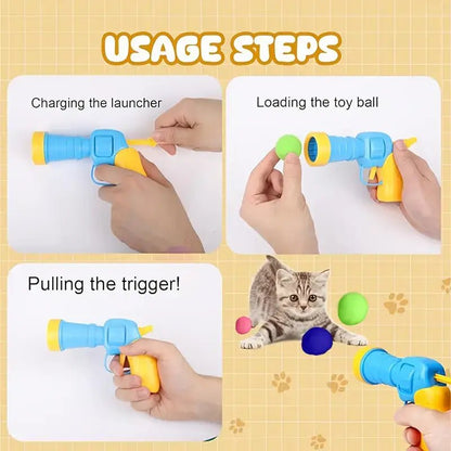 Cat Plush Ball Shooting Gun – Silent, Interactive Cat Toy