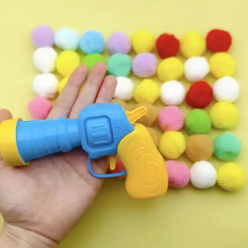 Cat Plush Ball Shooting Gun – Silent, Interactive Cat Toy