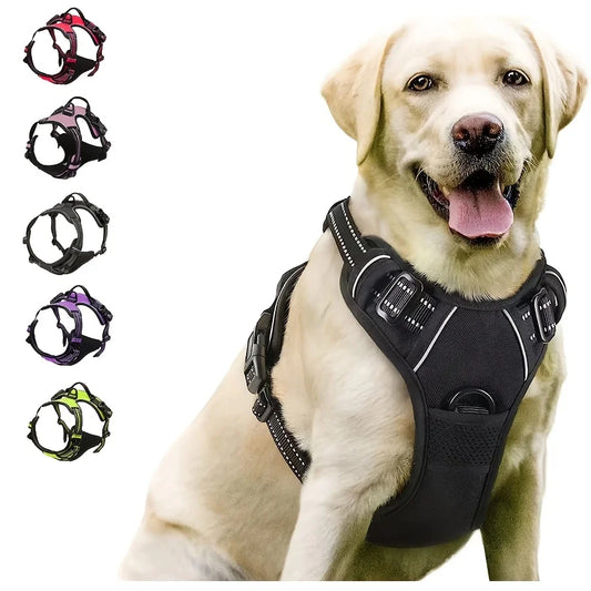 No Pull Dog Harness – Heavy Duty Front Clip for Large Dogs