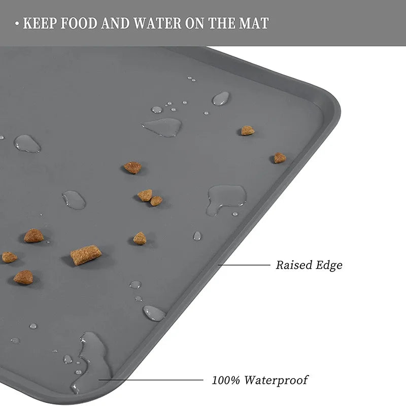 Silicone Pet Food Mat – Waterproof Dog & Cat Feeding Tray