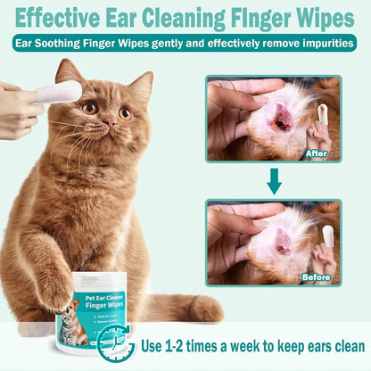 Pet Ear Wipes – Gentle Ear Cleaner for Cats & Dogs