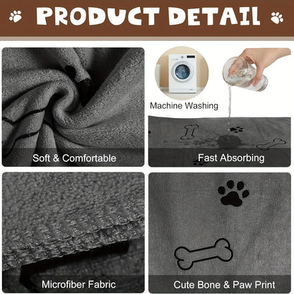 Quick-Drying Microfiber Dog Towel – Absorbent Pet Bath