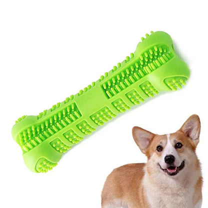 Soft Rubber Dog Toothbrush – 360° Chew Toy for Small Dogs