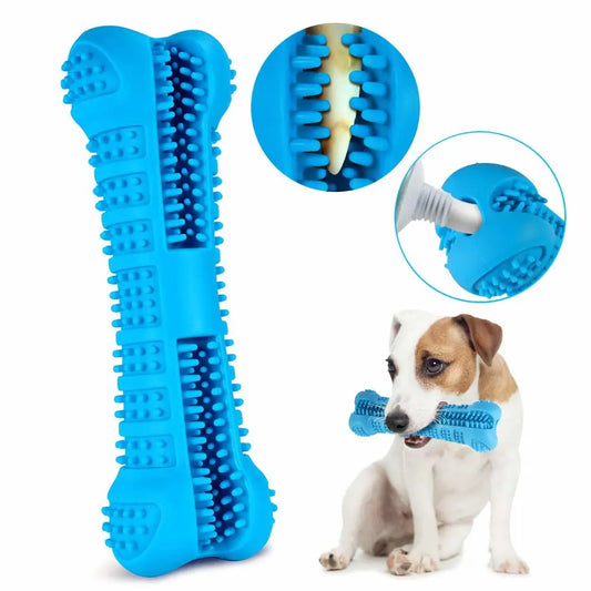 Soft Rubber Dog Toothbrush – 360° Chew Toy for Small Dogs