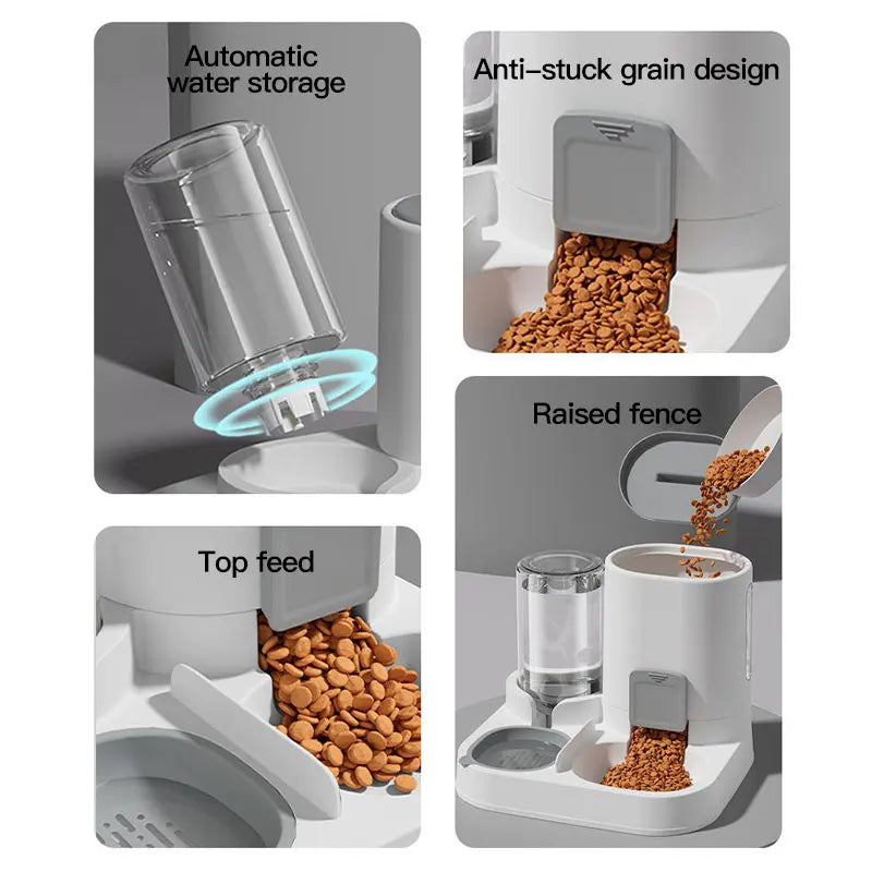 Automatic Cat Water Dispenser & Feeder – Spill-Proof Design