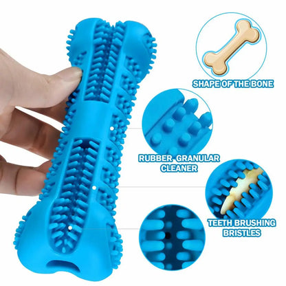 Soft Rubber Dog Toothbrush – 360° Chew Toy for Small Dogs